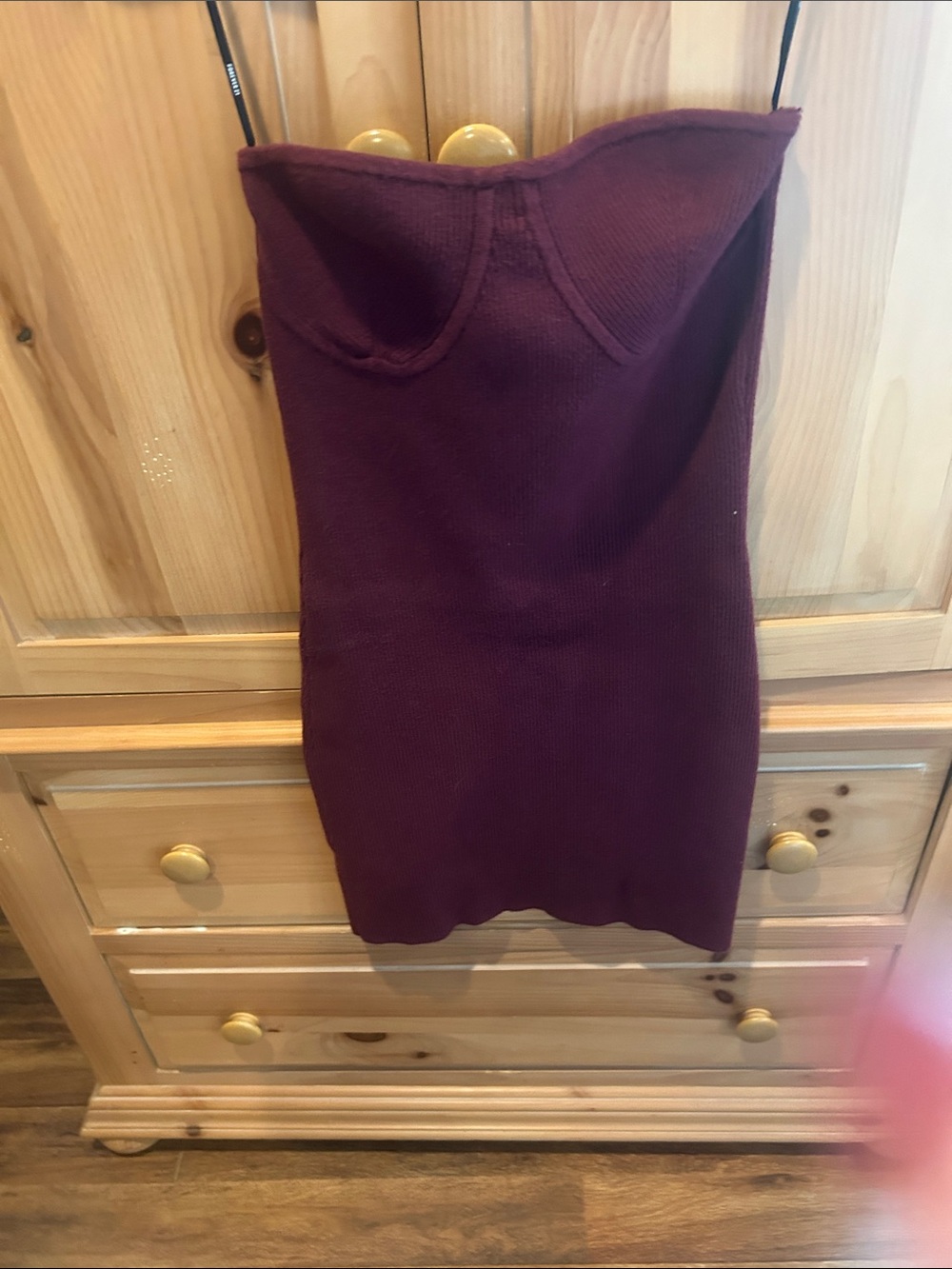 Forever 21 Strapless Knit Bodycon Dress in Plum